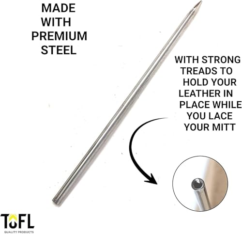 TOFL Baseball Glove Lace Kit | 6 Leather Laces, Lacing Needle, Thumb & Pinky Straps | Heavy Duty Baseball Glove Relacing Kit - color: Burgundy