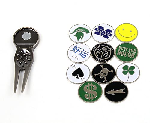 Player Supreme Divot Tool or Visor Clip Golf Ball Marker Sets (Each Sold Separately) - size: Divot Tool, style: Alignment Arrow