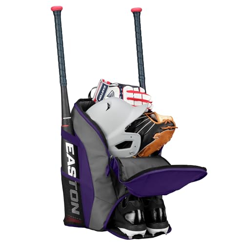 Easton Dugout Backpack Equipment Bag | Baseball & Softball | Multiple Colors - color: Purple