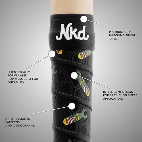 Naked Grips Iconic Collection | 1mm Baseball & Softball Bat Grips - color: Bombs Away