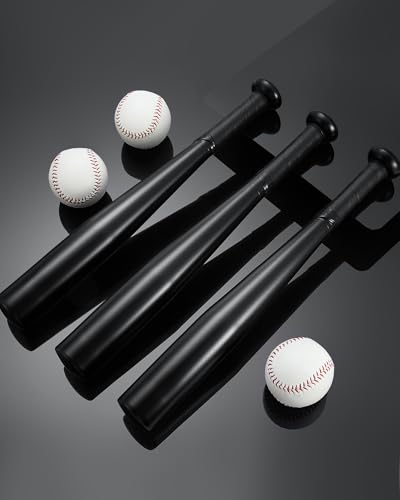 Simgoing 3 Pcs Aluminum Baseball Bat 17-inch One Hand Metal Training Bat for Home Car Self Defense Baseball Practice DIY Craft Truck Tire Checker