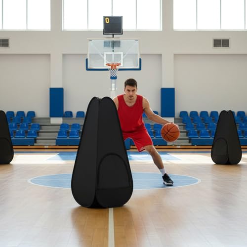 6 Pcs Basketball Blocker Pop Up Defender with Sand Bags Cone Blocking Dummy Training Mannequin Soccer and Basketball Defender Dummy Practice Equipment for Defence Training Drills