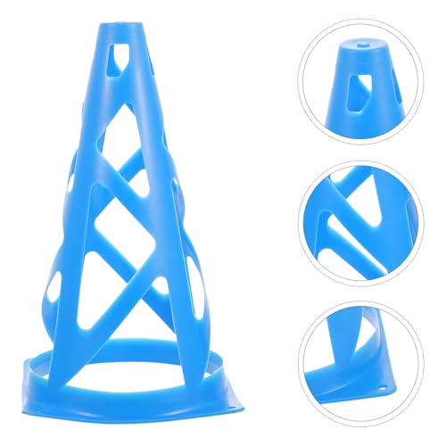 TOYANDONA Multi-Function Basketball Training Cones Set, 23cm Blue Hollow Plastic Agility Markers for Soccer and Football Practice, Sports Field Training Equipment for Drills and Coaching