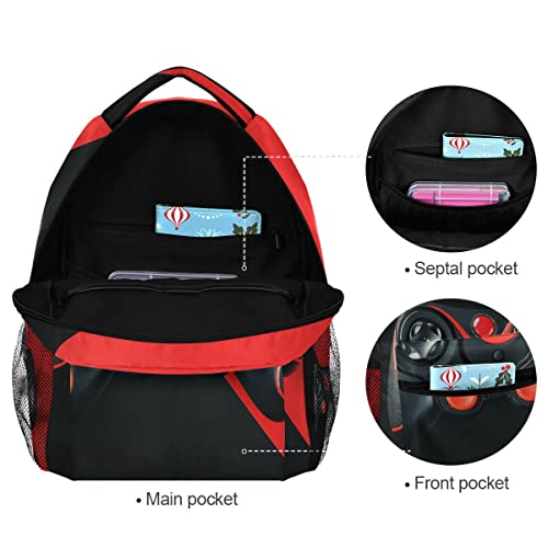 Video Game Black Red Backpack School Book Bag Lightweight Laptop Backpack for Boys Girls Kids - color: Video Game