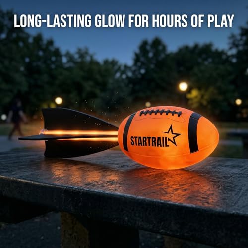 Glow in The Dark Football | Rechargeable Ultra-Bright LED Light-Up Football for Kids & Teens Ages 6+ | Outdoor Fun for Evening Play, Camping & Beach Games