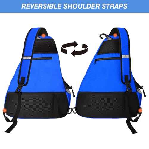 WOLT Pickleball Bag,Crossbody Sling Bags for Women Men,Pickleball Backpack with Fence Hook for Tennis, Racketball - color: Blue