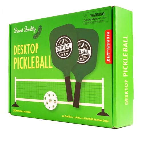 Kikkerland Desktop Pickleball Game – Indoor Tabletop Game, Mini Sports Toy – Gamenight Gifts for Family & Kids with Paddles, Net, & Ball
