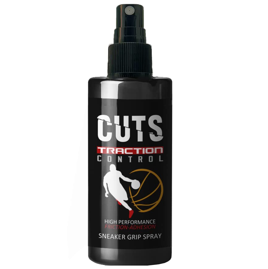 CUTS Traction Control Basketball Shoe Grip Spray - Increase Grip on Courts - Basketball, Volleyball, Tennis, Racquetball