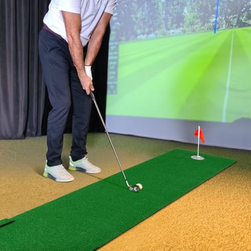 Putting Green Golf Putting Mat Non-Slip Professional Practice Trainning Mat for Indoor Outdoor - style: Putting Green-eva ball stop strip