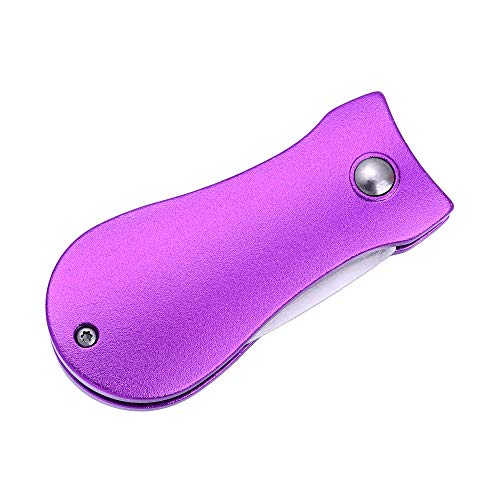 Mile High Life Golf Divot Repair Tool, All Metal Foldable Divot Tool with Pop-up Button & Magnetic Ball Marker - color: Purple Bone