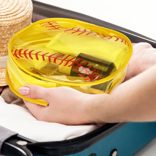 Reginary 12 Pcs Softball Cosmetic Bag Gifts Accessories for Makeup Bags Softball Clear PVC Cheer Case Toiletry Zipper Pouch Waterproof Travel Handbag Purses Organizer for Softball Team Gift - style: Softball