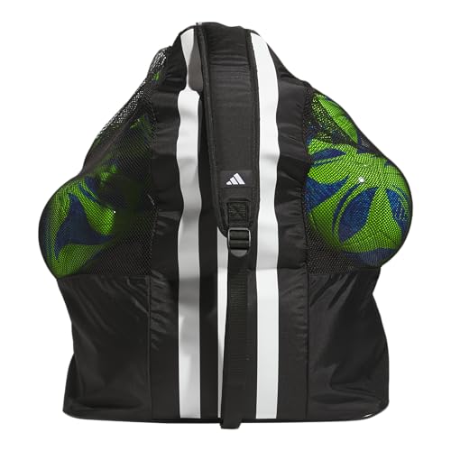 adidas Stadium Mesh Soccer Bag, Laundry Bag, Heavy Duty Soccer Ball Bags for Coaches, Men and Women, Holds Up To 15 Balls