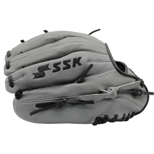 SSK Z5 Craftsman Youth Baseball Glove – 10.5” – 11” – 11.25” – 11.5” Right & Left Hand Throw - color: Grey/Black - I Web, size: 11" - Left Hand Throw