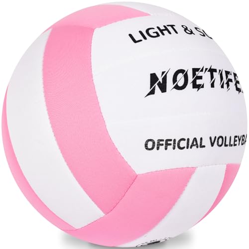 Soft Indoor Volleyball, Ultra Soft Fabric Lightweight Volleyball for Safe & Quiet Practice, Ideal for Kids Youth Beginners Indoor Home Yard Training Games (Deflated)
