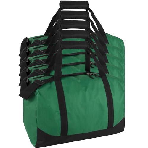 24 Pack Bulk Duffle Bags Wholesale by the Case for Homeless, Sports Teams, and Duffle Bags for Foster Kids (All Green Pack) - color: All Green Pack