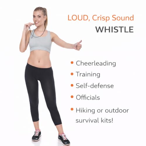 Runtasty Essential Metal Safety Whistle 2-Pack with Adjustable & Removable Lanyard – Lightweight, Durable Whistles for Sports, Coaching, Teachers, Outdoor Activities & Emergency Preparedness