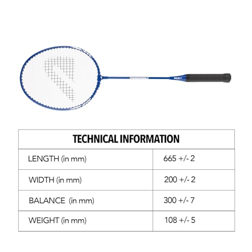 Boldfit Aluminium Badminton Racket With Full Cover Bag - Lightweight Wide Face Shuttle Bat for Match Play - Blue - color: Blue