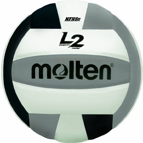Molten L2 Volleyball, NFHS Approved - color: Black/Silver/White
