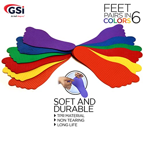 GSi Spot Markers – Non-Slip Non-Toxic Poly Spots – Floor Markers for PE, Sports & Classroom Activities - size: 2. Feet