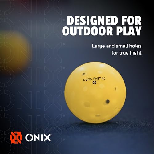 Onix Durafast 40 Pickleball Top Performance Engineered for Championship Play True Flight Competitive Ball - color: DURA Dura Fast Pickleball - 4 Pack - Yellow