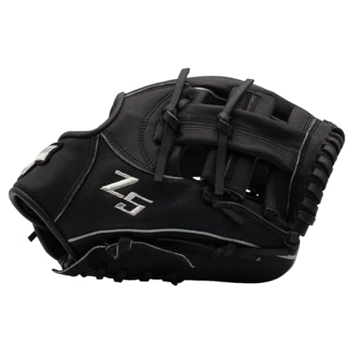 SSK Z5 Training Gear Quick Hands Infield Baseball Training Gloves 8.5” – 9” – 9.5” – 10” – 10.5” Right & Left Hand Throw - color: Black-1050 Single Post, size: 10.5" - Right Hand Throw