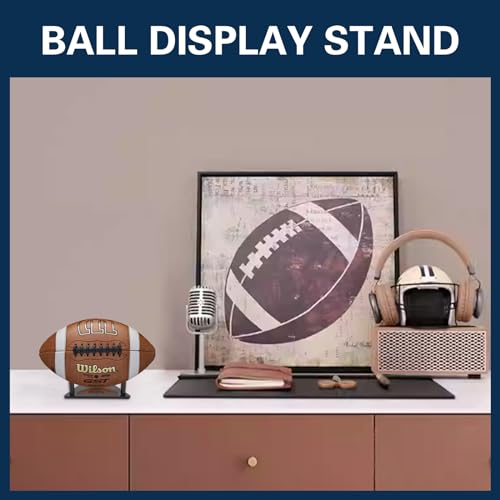 Ball Display Stand with Anti-Slip Mat, 1.3inch Pegs Acrylic Sleek Holder for Different Size Basketball, Soccer Ball, Football, Sturdy Memorabilia Display Case-Black (2 Packs) - size: 2 Packs