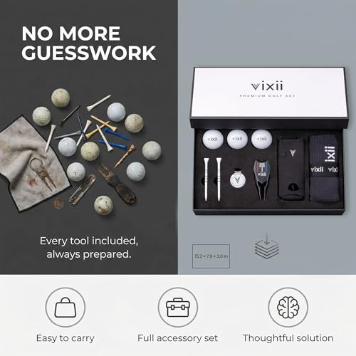 Premium Mens Golf Sets New Golfer Gifts for Women, Golf Accessories for Men with 3-Layer Golfing Balls, Bamboo Tees, Waffle Towel, Divot Tool & Ball Marker, Golfer Must Haves Golfing Accessories