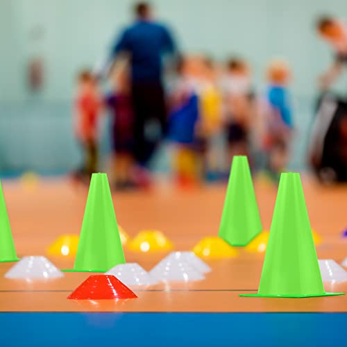 Hoteam 30 Pieces 9 Inch Traffic Cones Plastic Sport Agility Training Safety Cones Soccer Practice Equipment for Basketball Football Drills Exercise, Outdoor Activity and Events - color: Green