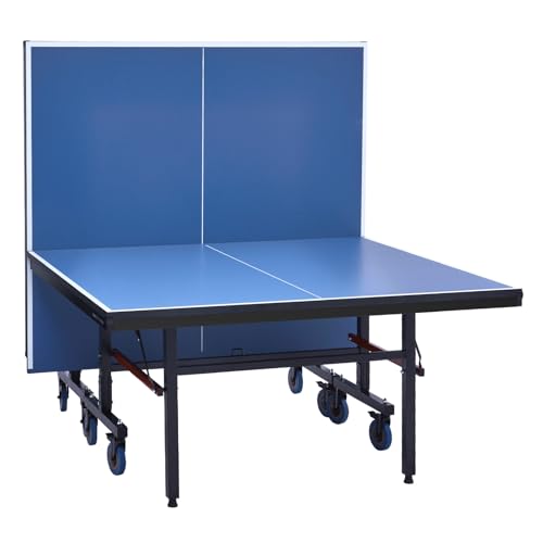 VEVOR Ping Pong Table, Professional Table Tennis Game, Indoor MDF Portable Table Tennis Table, Foldable Ping Pong Table with Quick Clamp Net and Lockable Wheel, 10 Minute Easy Assembly, 25mm Tabletops