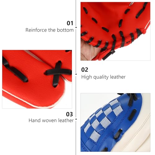 SHERCHPRY Pu Baseball Glove 11.5-inch Infield Pitcher Training Mitt Red Thickened Softball Glove for Youth Baseball Practice