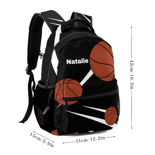 Sport Basketball Player Team Black Personalized School Backpack for Teen Kid-Boy/Girl Primary Daypack Travel Bookbag - color: Option 32