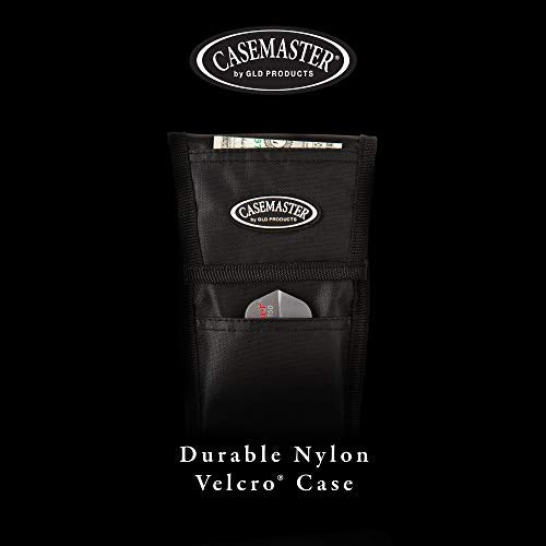 Casemaster Single Black Dart Case with Solid Plastic Insert and Flexible, Tough Nylon Covering, Holds 3 Steel Tip and Soft Tip Darts, Hard Shell Keeps Flights in Perfect Shape