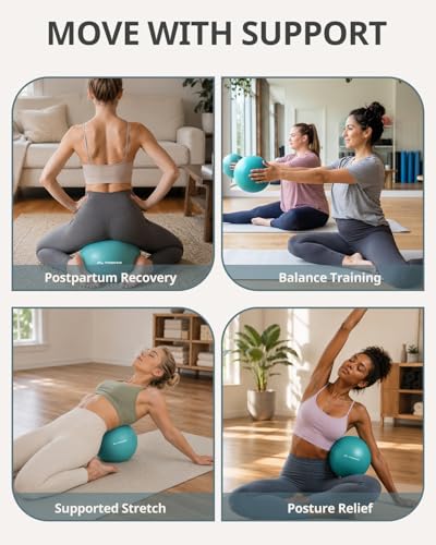 Trideer Pilates Ball - 7-8 inch with Pump, Small Core Ball for Yoga, Barre, Physical Therapy