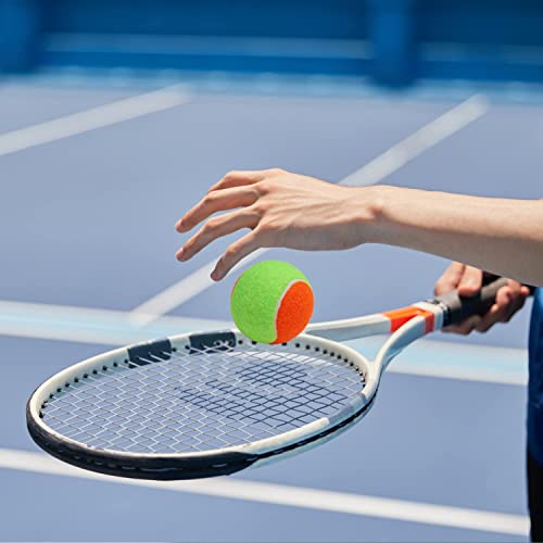 URBEST Tennis Ball 12 Packs Training Tennis Balls Practice Balls for Novice Player, Pet Dog Playing Balls with Mesh Carry Bag - color: orange-green