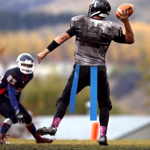 VANZACK Flag Football Belt Set for 90cm, Rugby Waist Belt with Full Hook and Loop Flags in Red and Blue, Outdoor Football Game Supplies for Youth Training and Competition