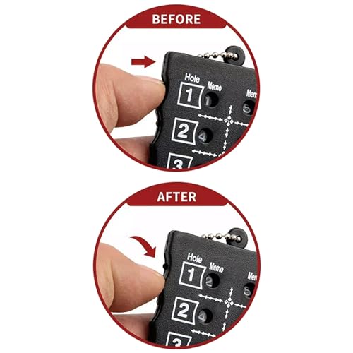 Portable 18-Hole Golf Scorecard Score Counter Black