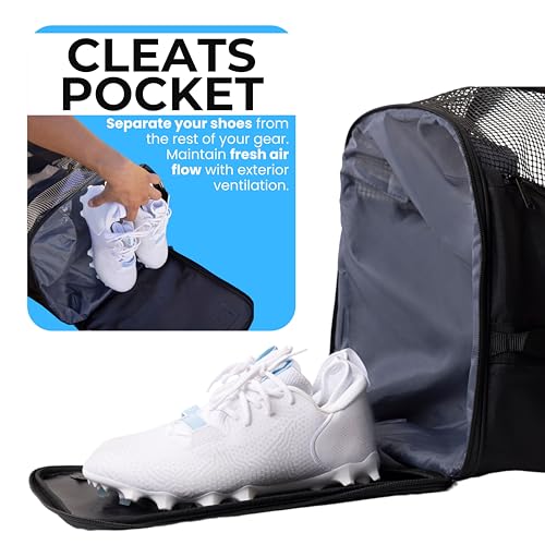 Athletico Lacrosse Duffel - Extra Large Lacrosse Bag - Holds All Lacrosse or Field Hockey Equipment (Black)