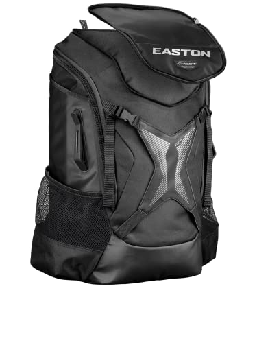 Easton | Ghost NX Backpack Equipment Bag | Adult | Fastpitch Softball | Team Logo Panel | Multiple Colors - color: Black
