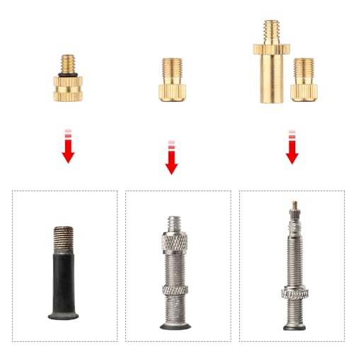 NQEUEPN 19pcs Bicycle Valve Adapter Set for Presta Schrader, Brass Bike Tire Valve Adapter Includes Ball Pump Needles Inflatable Needles Air Pump Needles Caps for Sports Balls Bikes Inflatable Device