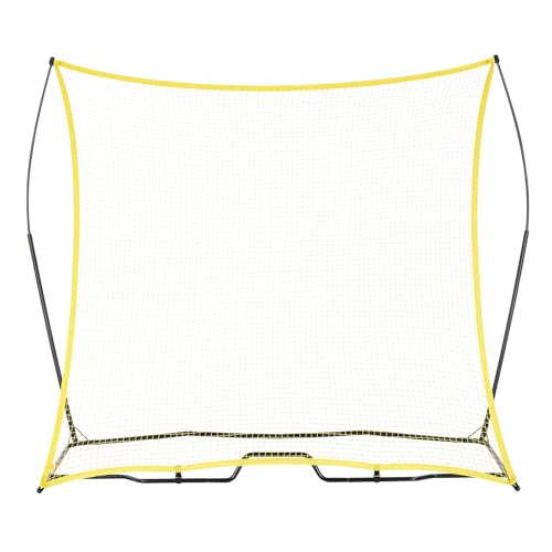 VEVOR Soccer Trainer,Portable Soccer Rebounder Net, Iron Soccer Practice Equipment, Sports Football Rebounder Wall with Portable Bag, Perfect for Team Solo Training, Passing, Volley - size: 7x7ft