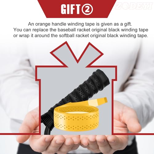 Baseball Racket for Fly Balls, Grounders, and Line Drives - Softball/Baseball Fungo Bat for Coaches and Parents to Help with Auxiliary Training - Attach a Racket Bag and Winding Tape - color: Yellow