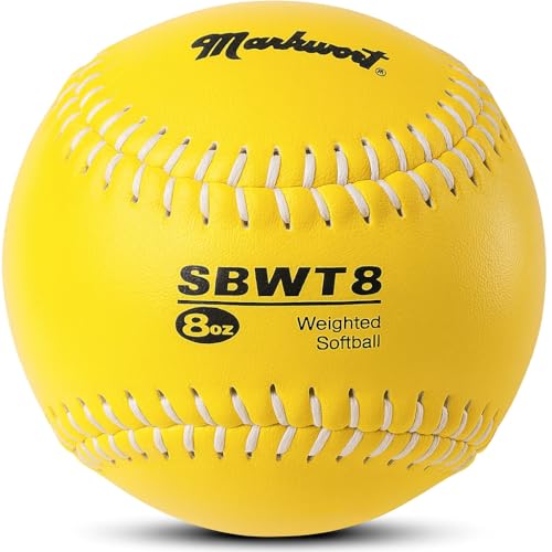 Markwort Weighted 12-Inch Softballs-Leather Cover - color: Yellow