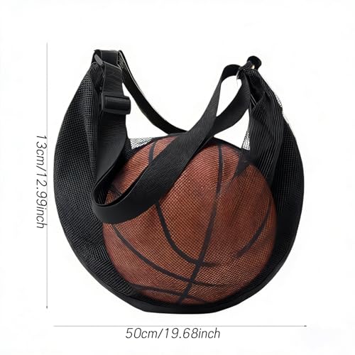 1pc Basketball Bag,Multi-Purpose Sports Equipment Carrier,Fits Basketballs Footballs Volleyballs,Adjustable Shoulder Strap Sports Sling Bag,With Internal Pocket for Small Items