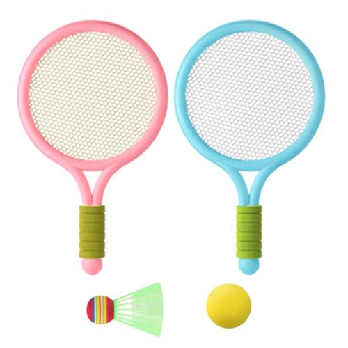 Kids Tennis Racket Set Plastic Toddlers Badminton Racquet with Badminton Ball Tennis Ball