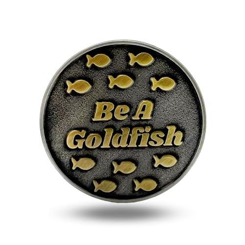 Full Metal Markers Premium Golf Divot Tool with Unique Metal Ball Marker – Pitch Mark Repair Tool for Green and Putting Surface – 1 Divot Tool + 1 Marker - style: Black + Goldfish