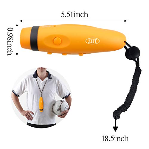 ZHT Electronic Whistles for Referees with USB Charging, 3 Tone High Volume Emergency Whistle for Referee Coaches Teacher, Outdoor Camping Hiking Boating Safety Whistles with Lanyard - color: Yellow