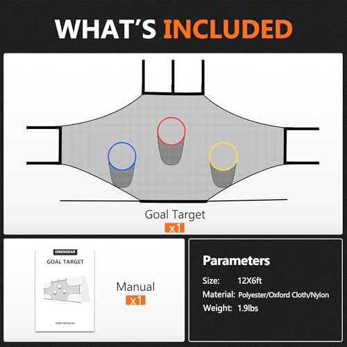 Soccer Goal Target Net【ONLY NET】Equipment Training Soccer Net Practice Soccer Accuracy Target Large Backyard Game Goal Football Youth Rebounder Goal Net Full-Size Goaldees Football Target Bounce Back - style: Target Net 12*6