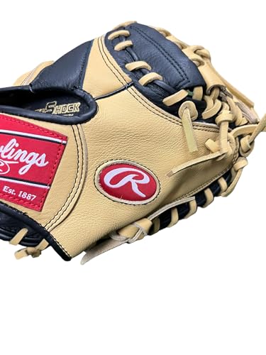Rawlings Select PRO LITE Youth First Base Mitt 11.5" & Catcher’s Mitt 32" Blonde/Black | Lightweight Leather | Easy Break-in | Right Hand Throw - size: 32" {Catcher