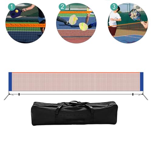 Pickleball Net Easy Install Portable Net System with Storage Bag Stable Steel Tube Lightweight PP Material Suitable for Parties Driveways Home Court - size: 6.1m