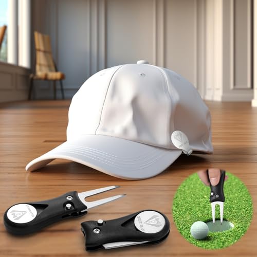 Sliner 6 Sets Groomsman Golf Proposal Gifts Include Groomsman Golf Ball Marker and Magnetic Divot Tool with Gift Box for Wedding